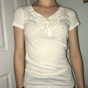 Hollister White Dressy Shirt XS